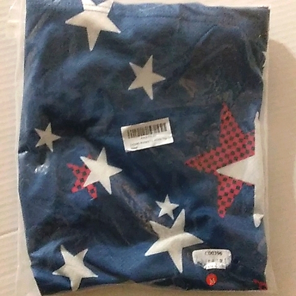 ☆NWT☆Women's Crisscross Back Moisture Wicking Star Print Short Sleeve Yoga Tee★ - Picture 11 of 11